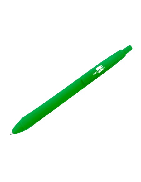 Boligrafo liderpapel gummy touch retractil 10 mm tinta verde