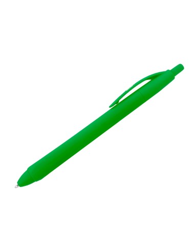 Boligrafo liderpapel gummy touch retractil 10 mm tinta verde