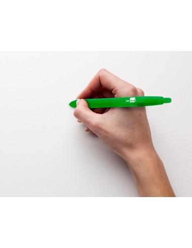 Boligrafo liderpapel gummy touch retractil 10 mm tinta verde