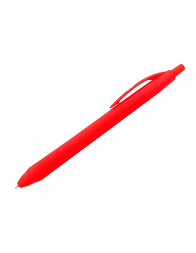 Boligrafo liderpapel gummy touch retractil 10 mm tinta roja