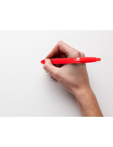 Boligrafo liderpapel gummy touch retractil 10 mm tinta roja