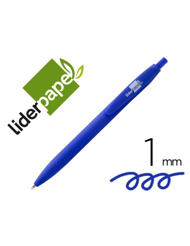 Boligrafo liderpapel soft touch retractil 10 mm tinta azul