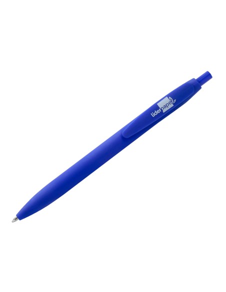 Boligrafo liderpapel soft touch retractil 10 mm tinta azul