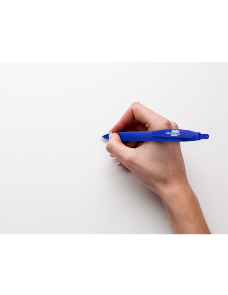 Boligrafo liderpapel soft touch retractil 10 mm tinta azul