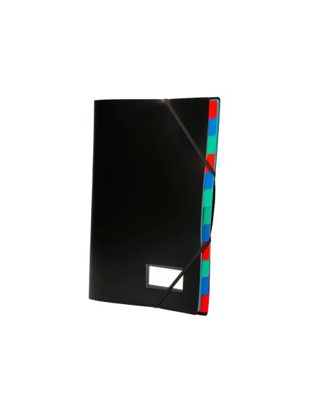 Carpeta liderpapel clasificadora polipropileno din a4 negra portafirmas 12 departamentos
