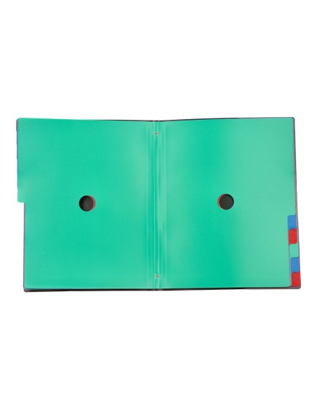 Carpeta liderpapel clasificadora polipropileno din a4 negra portafirmas 12 departamentos