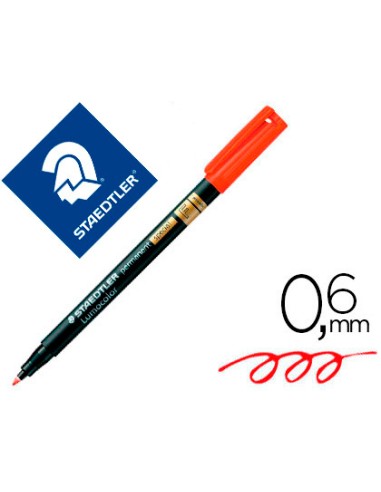Rotulador lumocolor staedtler retroproyeccion punta de fibra permanente 319 2 rojo punta fina redonda 06 mm