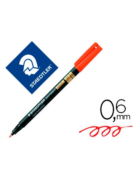 Rotulador lumocolor staedtler retroproyeccion punta de fibra permanente 319 2 rojo punta fina redonda 06 mm
