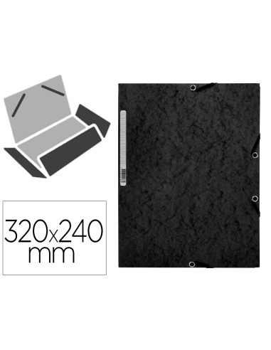 Carpeta q connect gomas kf02169 carton simil prespan solapas 320x243 mm negra