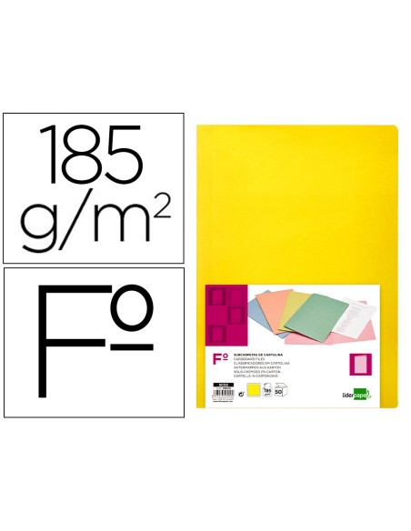 Subcarpeta liderpapel folio amarillo intenso 180g m2