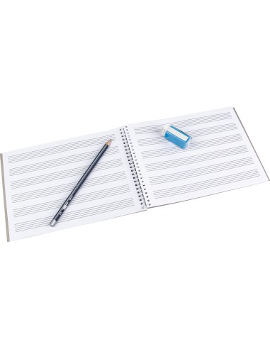 Bloc musica liderpapel pentagrama 3mm cuarto 20 hojas 100g m2