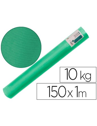 Papel kraft verjurado liderpapel verde musgo ancho 1 mt longitud 150 mt gramaje 65 gr peso 10 kg