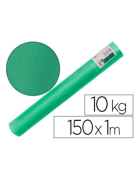 Papel kraft verjurado liderpapel verde musgo ancho 1 mt longitud 150 mt gramaje 65 gr peso 10 kg