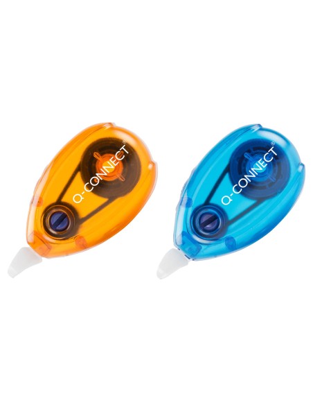 Corrector q connect cinta blanco 5 mm x 6 mt blister 2 unidades azul y naranja