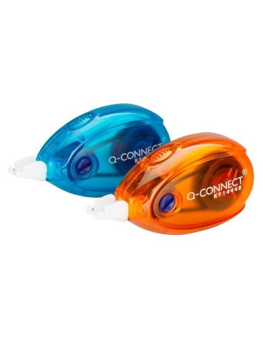 Corrector q connect cinta blanco 5 mm x 6 mt blister 2 unidades azul y naranja