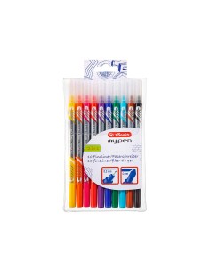 Rotulador herlitz my pen doble punta 05 4 mm blister de 10 colores surtidos