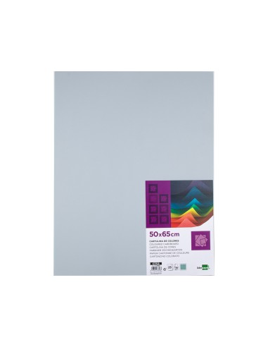 Cartulina liderpapel 50x65 cm 180 gr gris paquete de 25 hojas