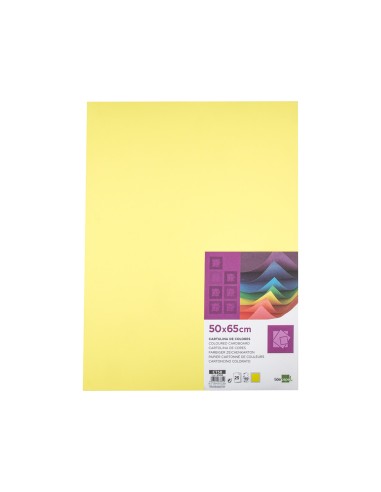Cartulina liderpapel 50x65 cm 180 gr amarillo medio paquete de 25 hojas