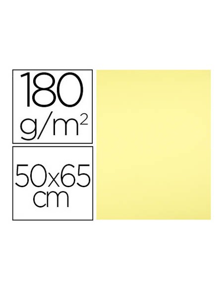 Cartulina liderpapel 50x65 cm 180 gr amarillo medio unidad
