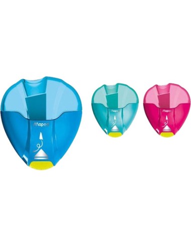 Sacapuntas maped plastico i gloo 1 uso con deposito colores surtidos