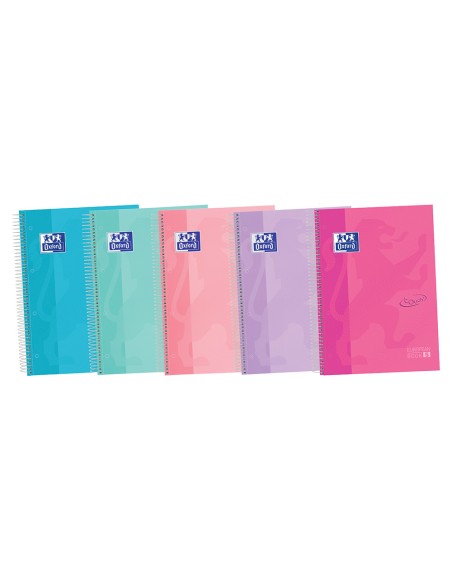 Cuaderno espiral oxford ebook 5 tapa extradura din a4 120 h horizontal colores surtidos touch