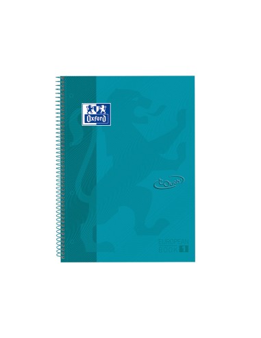 Cuaderno espiral oxford ebook 1 tapa extradura din a4 80 h cuadricula 5 mm aqua intenso touch