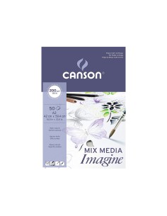 Bloc dibujo multitecnicas canson imagine din a2 encolado liso 42x594 cm 50 hojas 200 gr m2