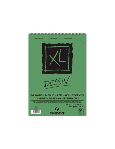 Bloc dibujo canson xl dessin din a3 liso microperforado espiral 297x42 cm 50 hojas 160 gr m2