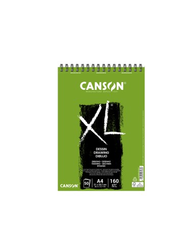 Bloc dibujo canson xl dessin din a4 liso microperforado espiral 21x297 cm 50 hojas 160 gr m2