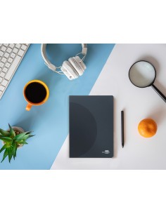 Libreta liderpapel 360 tapa de plastico a5 48 hojas 90g m2 5mm con doble margen tapa negra