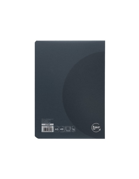 Libreta liderpapel 360 tapa de plastico a5 48 hojas 90g m2 horizontal con doble margen tapa negra