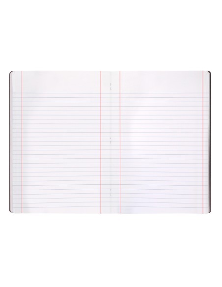 Libreta liderpapel 360 tapa de plastico a5 48 hojas 90g m2 horizontal con doble margen tapa negra