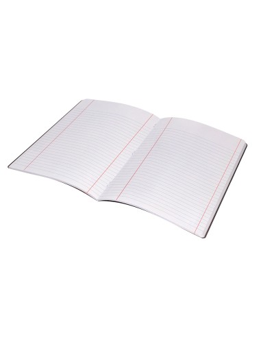 Libreta liderpapel 360 tapa de plastico a5 48 hojas 90g m2 horizontal con doble margen tapa negra