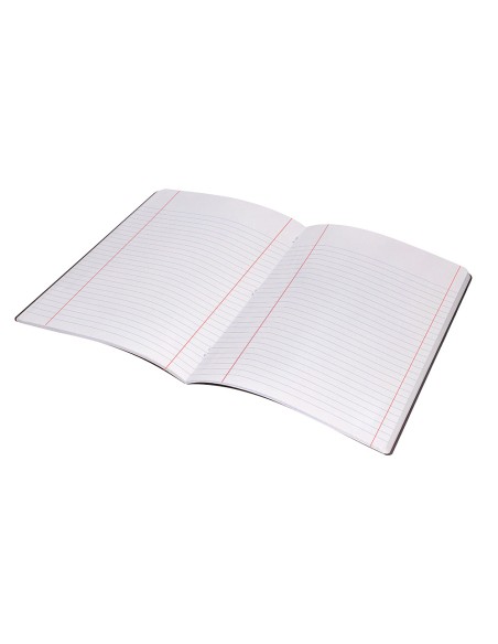 Libreta liderpapel 360 tapa de plastico a5 48 hojas 90g m2 horizontal con doble margen tapa negra