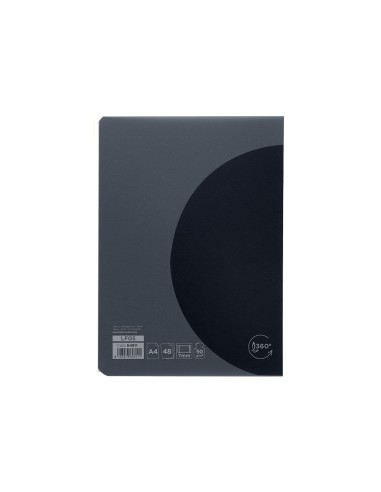 Libreta liderpapel 360 tapa de plastico a4 48 hojas 90g m2 horizontal con doble margen tapa negra