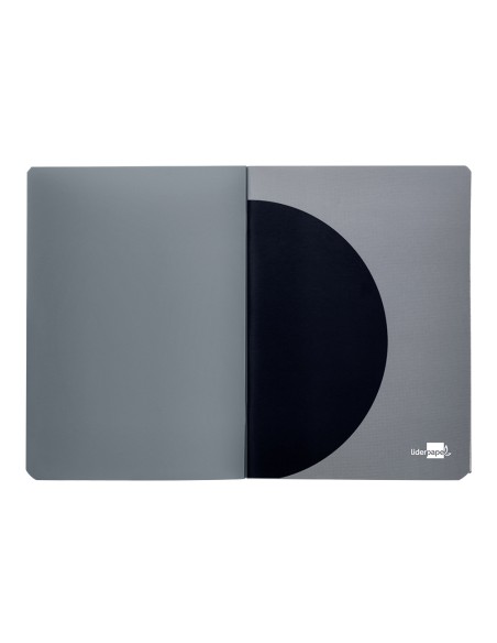 Libreta liderpapel 360 tapa de plastico a4 48 hojas 90g m2 horizontal con doble margen tapa negra