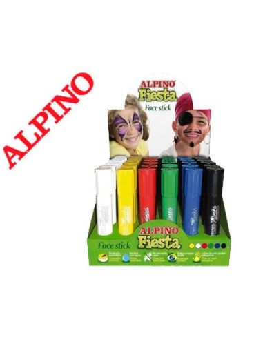 Barra maquillaje alpino fiesta face stick expositor de 36 unidades colores surtidos