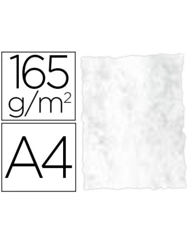 Papel color liderpapel pergamino con bordes a4 165gr gris pack de 25 hojas
