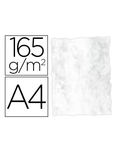 Papel color liderpapel pergamino con bordes a4 165gr gris pack de 25 hojas