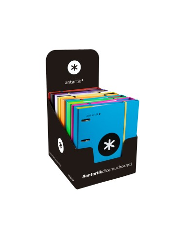 Carpeta con recambio antartik a4 cuadro 5mm forrada 4 anillas 40mm redondas colores surtidos
