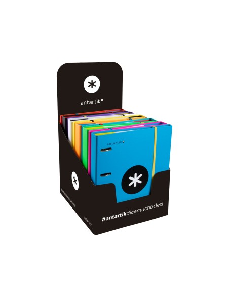 Carpeta con recambio antartik a4 cuadro 5mm forrada 4 anillas 40mm redondas colores surtidos