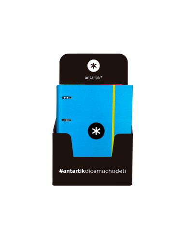 Carpeta con recambio antartik a4 cuadro 5mm forrada 4 anillas 40mm redondas colores surtidos