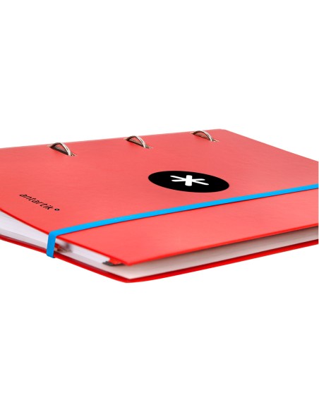 Carpeta con recambio antartik a4 cuadro 5mm forrada 4 anillas 40mm redondas colores surtidos