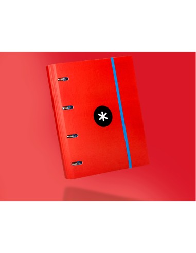 Carpeta con recambio antartik a4 cuadro 5mm forrada 4 anillas 40mm redondas colores surtidos