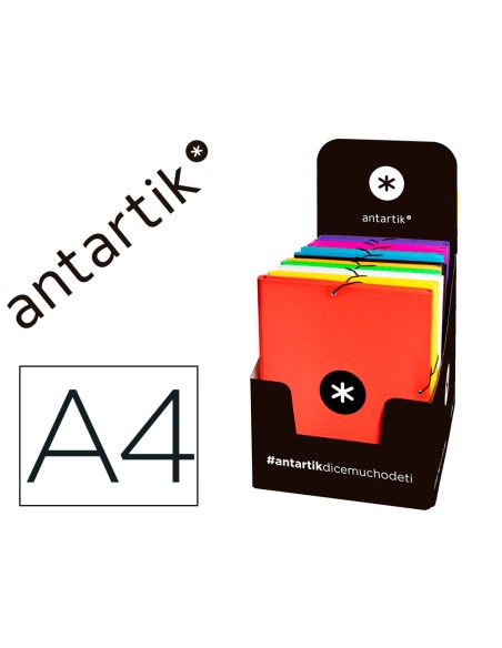 Carpeta antartik gomas a4 3 solapas carton forrado colores surtidos