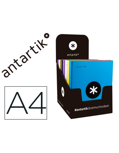 Carpeta 4 anillas 40 mm mixtas antartik a4 forrada colores surtidos