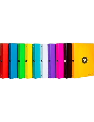 Carpeta 4 anillas 40 mm mixtas antartik a4 forrada colores surtidos