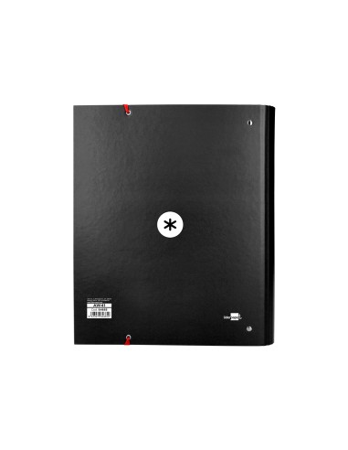 Carpeta con recambio antartik a4 cuadro 5mm forrada 4 anillas 40mm redondas color negra