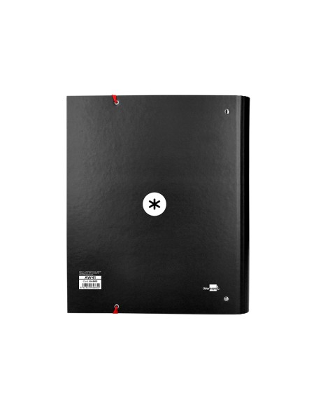 Carpeta con recambio antartik a4 cuadro 5mm forrada 4 anillas 40mm redondas color negra