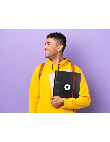 Carpeta con recambio antartik a4 cuadro 5mm forrada 4 anillas 40mm redondas color negra